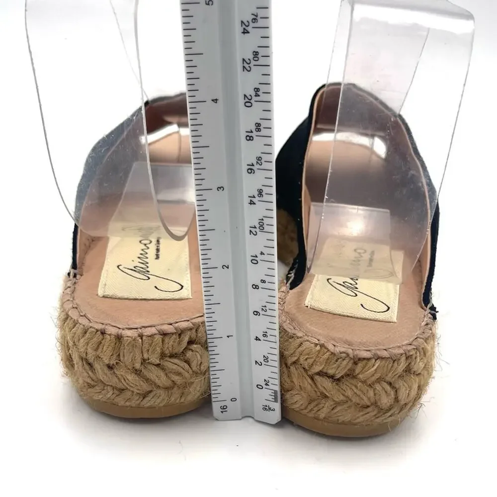 Gaimo Anthropologie Rolling Flatform Espadrilles Slip On Size 37 - 6.5 Black
